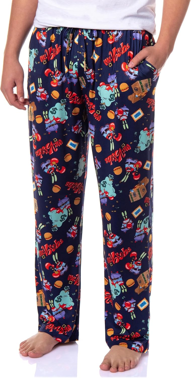 INTIMO SpongeBob SquarePants Pajama Pants Men's Mr. Krabs Money Lounge Bottoms For Adults - Image 1